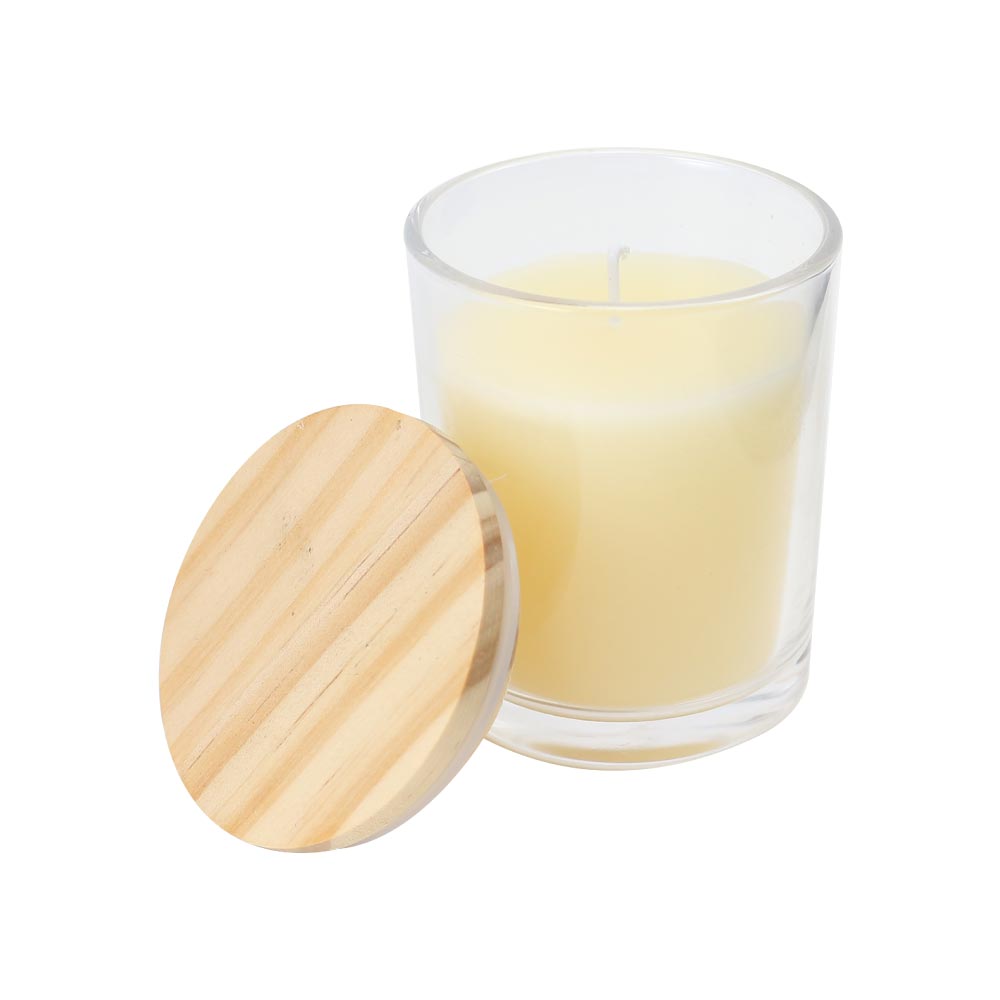 Scented Candle in Glass Bottle with Bamboo Lid