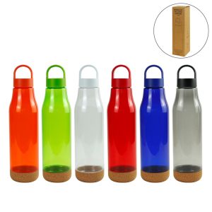 rPET Bottles with Cork Base, Twist-off Lid, Handle 720ml