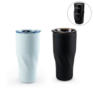Dorniel Designs Tumblers with Transparent Lid, Recycled Stainless Steel - 540ml